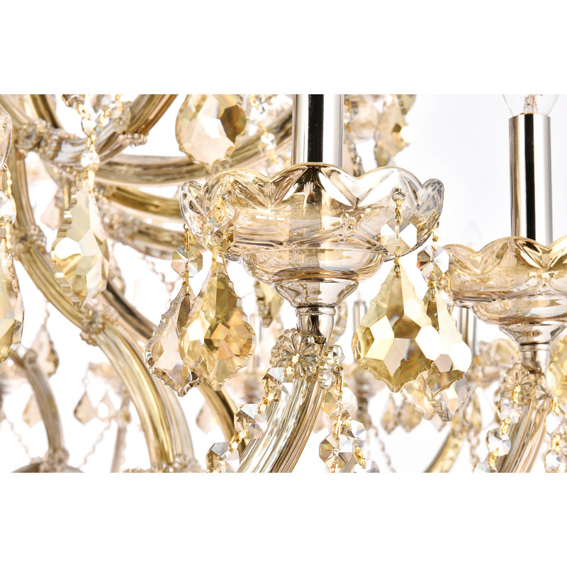 Yarmouth 49 - Light Glass Chandelier, Gold / Crystal (Clear) / Royal Cut, 62" H x 46" W x 46" D