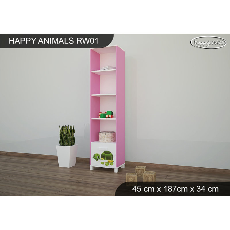 187cm H X 45cm W Cube Unit Kids Bookcase, Pink