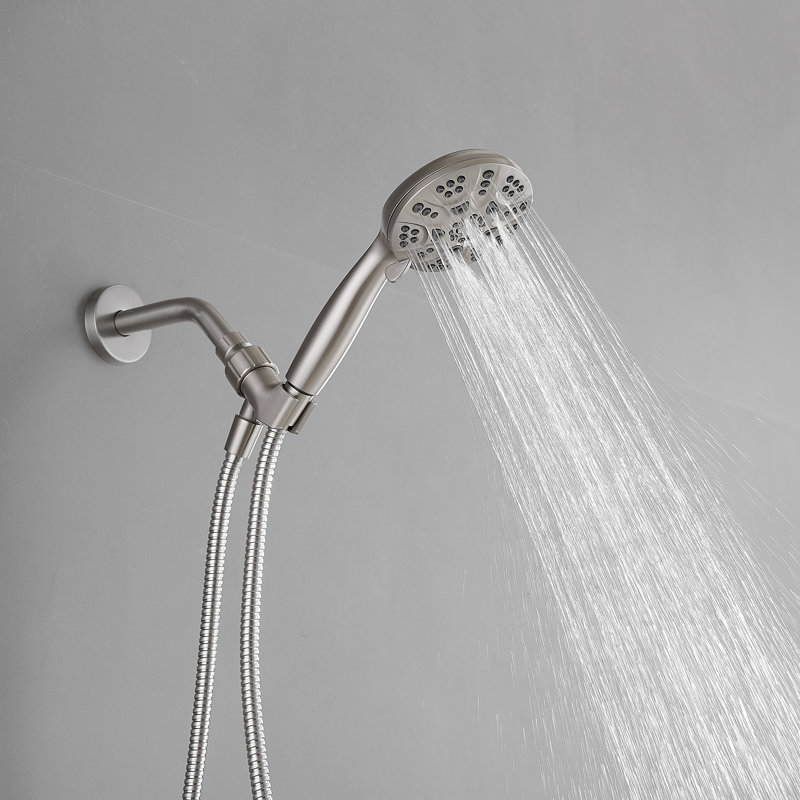 Brushed Nickel Wall Mount Handheld Shower Head with Adjustable Bracket