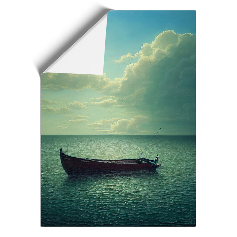 Boat Under the Clouds - Wall Art, 29.7cm H x 21cm W, Paper, No Matte
