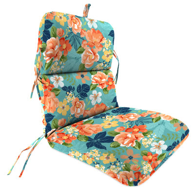 Byrom 22" x 45" Outdoor Chair Cushion with Ties and Loop