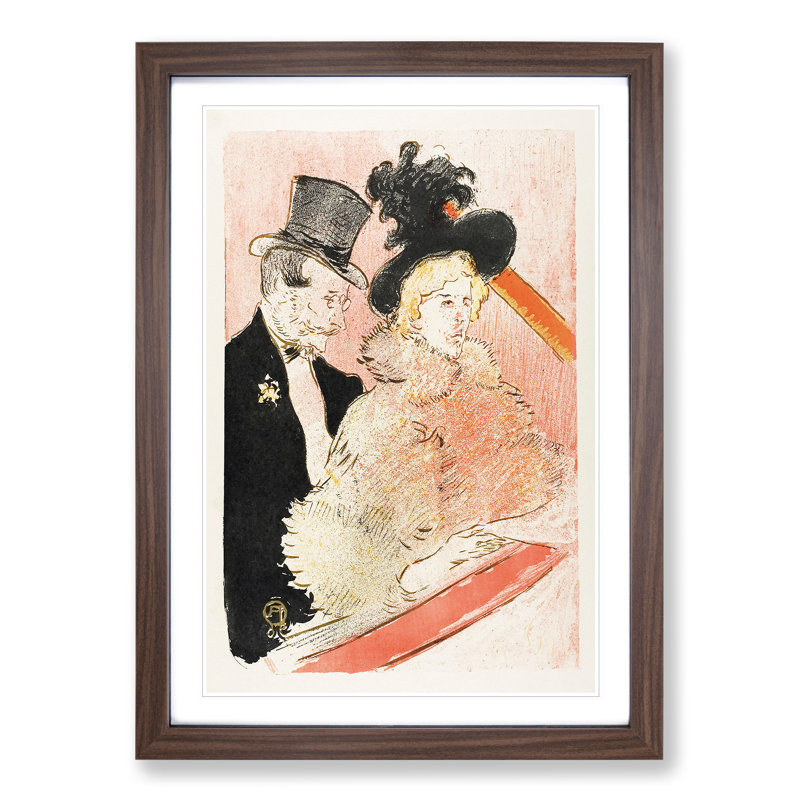 At the Concert by Henri De Toulouse-Lautrec - Picture Frame Painting, Walnut Framed, 48cm H x 36cm W x 2cm D