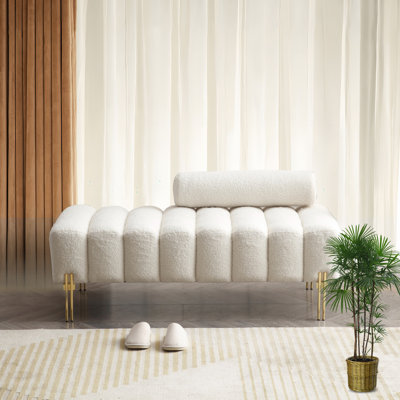 Rhyett 100% Polyester Upholstered Bench