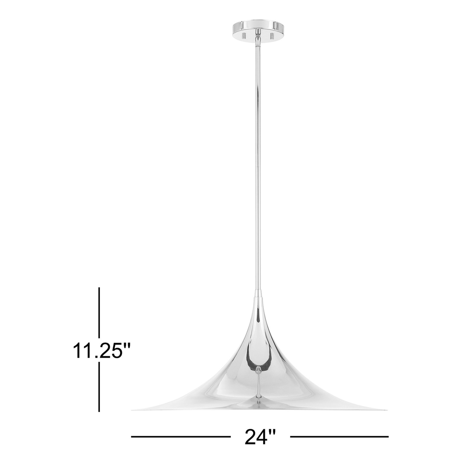 Lorient Single Light Dimmable Pendant, Polished Chrome
