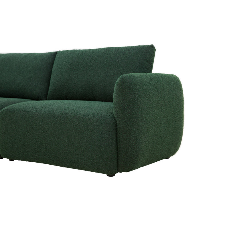 Naydia Sofa & Chaise, Green Boucle