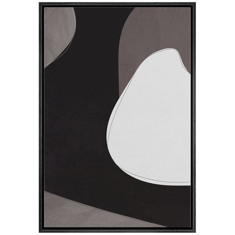 " Abstract Alternating Dark & Beige Shape ", Black, 24" H x 16" W x 1.5" D