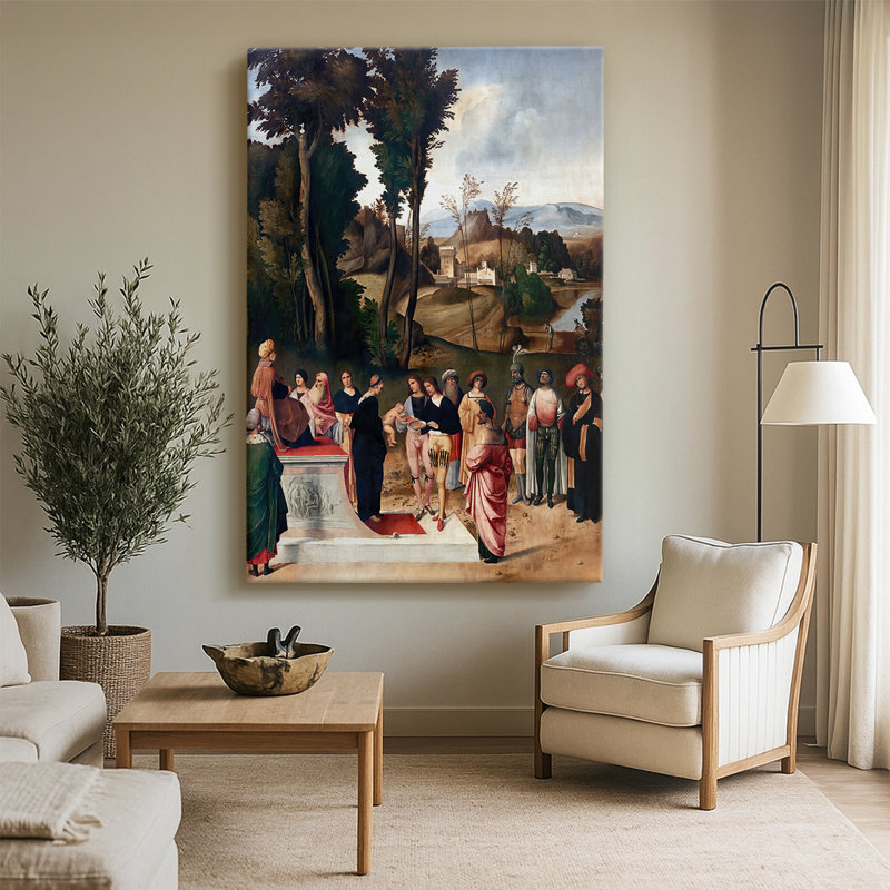 Moïse devant l'épreuve du feu - toile tendue par Giorgione, 32 x 48
