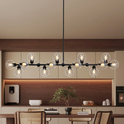 Lustre à 17 lumières à intensité variable de style lustre moderne pour salle à manger