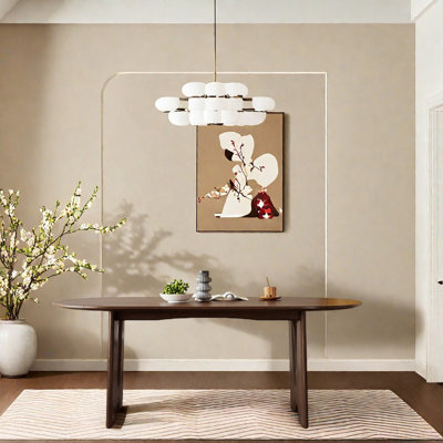 Mid-Century Modern Walnut Solid Wood Dining Table