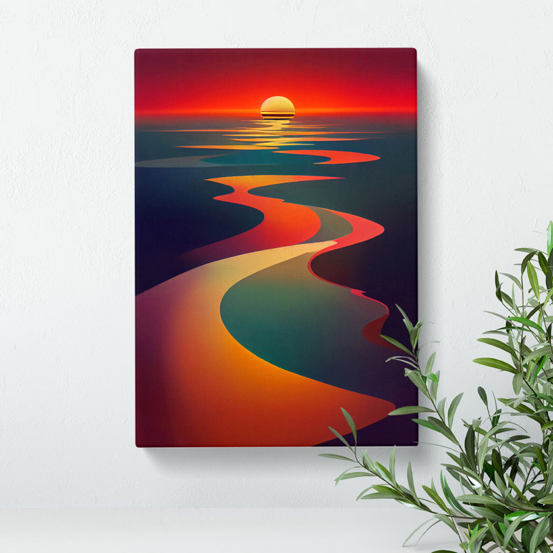Sunset View - Wrapped Canvas Painting, 50cm H x 35cm W x 3cm D
