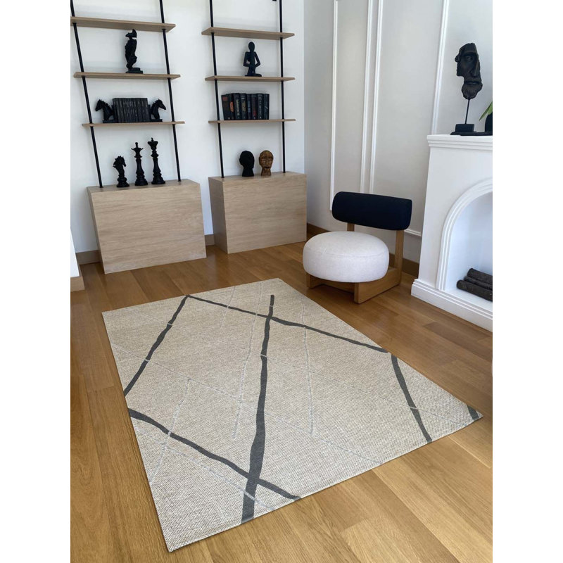 Tapis en coton Laurim, Rectangle 2 pi 7 po x 4 pi 11 po