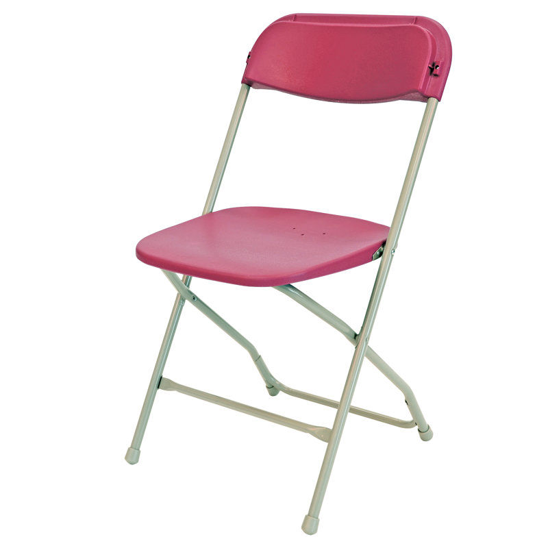 Chaise pliante en plastique Rhino, H 31,5 po x l 17,75 po x P 19,5 po, Bourgogne