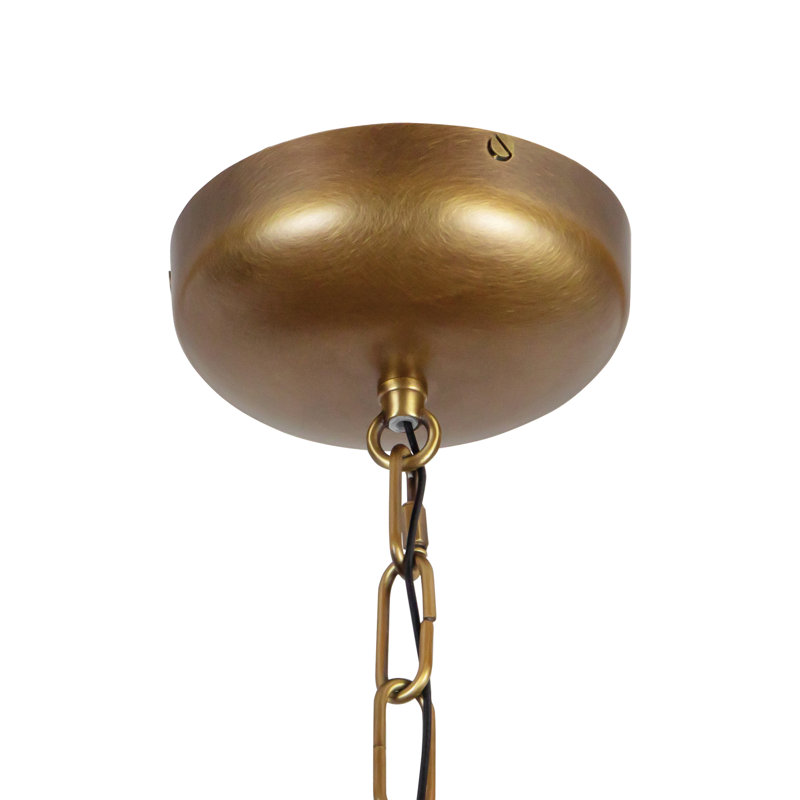 Spade 30-in White dimmable LED Chandelier, Antique Brass