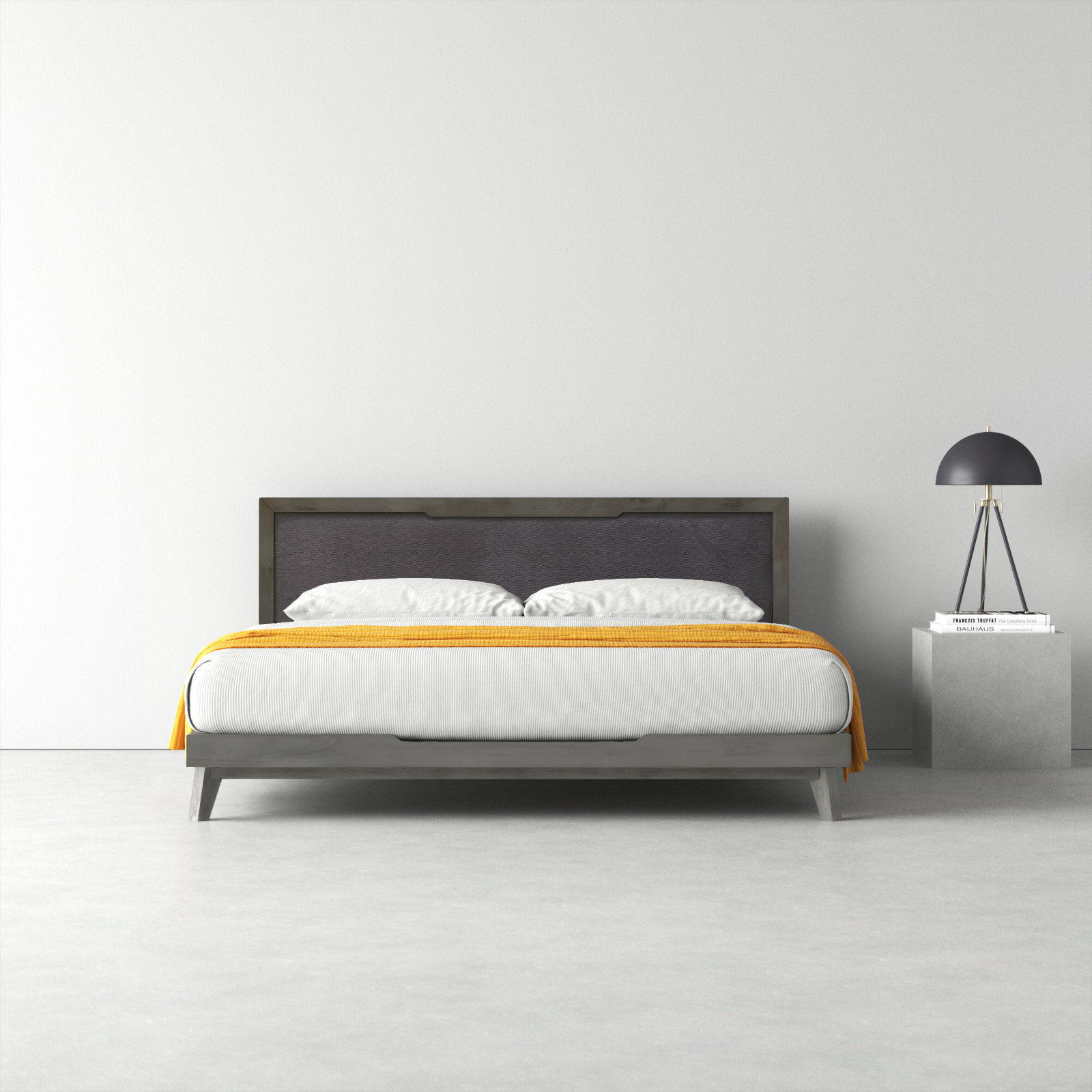 Glow Linen Upholstered Bed, King, Gray Wash