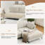 Chenille Upholstered 3-Seater L-Shaped Sofa With Chaise And Wide Back Cushions-1426990560