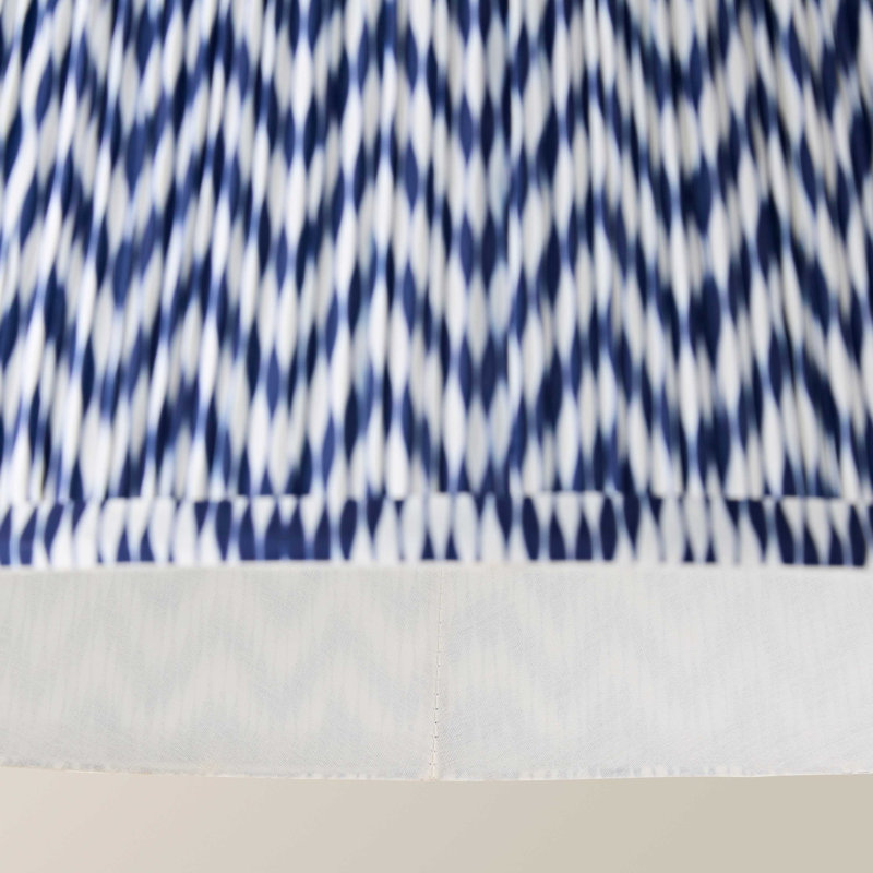 Saffira Pleat Taper Chevron Shade, Large 45cm without Bulb, Blue