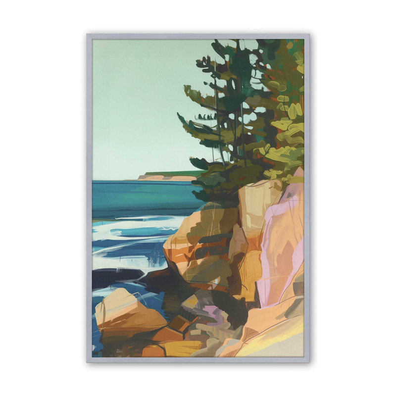 «Seacliff Whispers V2», impression encadrée sur papier par Azure Artisanal Studio, H 17,25 po x l 13,25 po x P 1,25 po