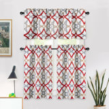 Geometric 3 Pieces Kitchen Curtain Set Tailored 52" Kitchen Curtain