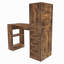 Bureau d'ordinateur avec prise 4-en-1 et 3 tiroirs, tablettes de rangement à 4 niveaux, stratifié au fini bois carbonisé pour bureau à domicile, bureau, chambre à coucher