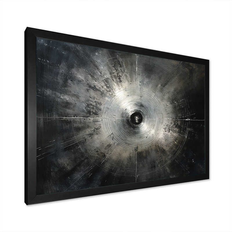 «Music Cymbals Resson Metallic Silver», reproduction d'art sur toile encadrée, H 24 po x l 32 po x P 1 po, Cadre simple noir