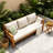 Dayo Acacia Wood Patio Outdoor Three-seat Sofa With Cushions