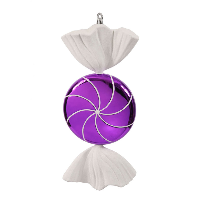 Ornement en forme de bonbon tourbillonnant, Blanc mauve