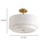Luminaire suspendu moderne en or, tissu et métal, élégant pour la salle à manger et le salon