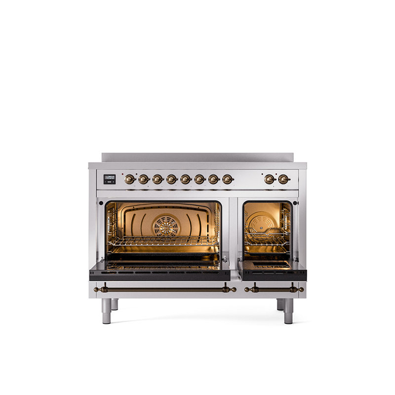 ILVE Nostalgie II 48 in Induction Range, Stainless Steel/Bronze