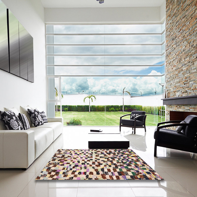 Tapis abstrait moderne 669, Carré 3 pi