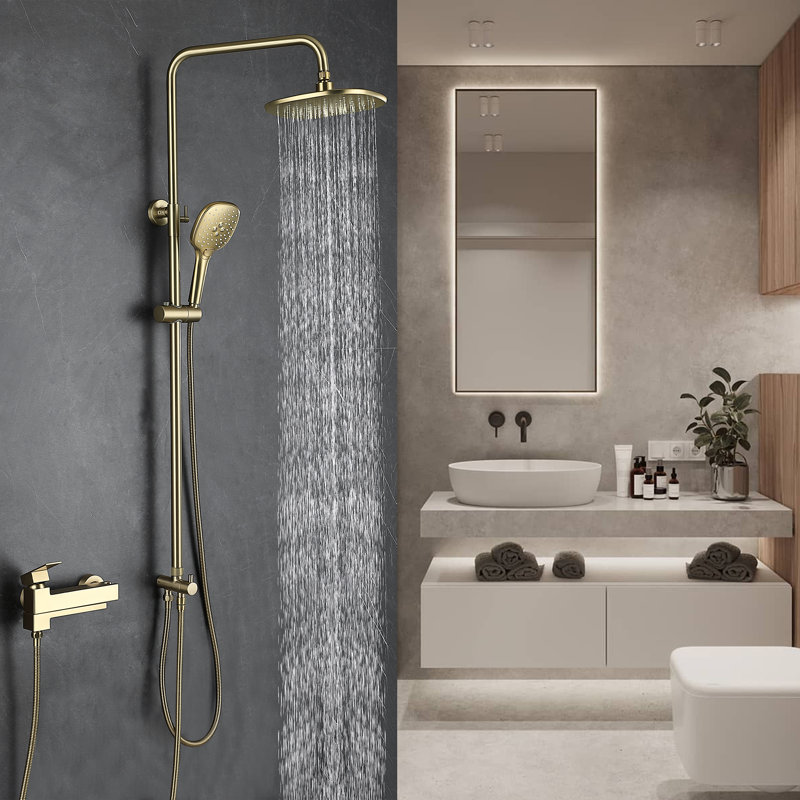 Système de douche de salle de bain exposé à trois fonctions de haute qualité