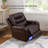 39.5" Breathing Leather Power Recliner With LED Light & USB Port – Electric Adjustable Chair