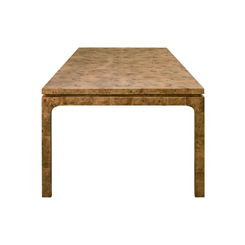 Modern Rectangular Dining Table, Dark Brown Wood