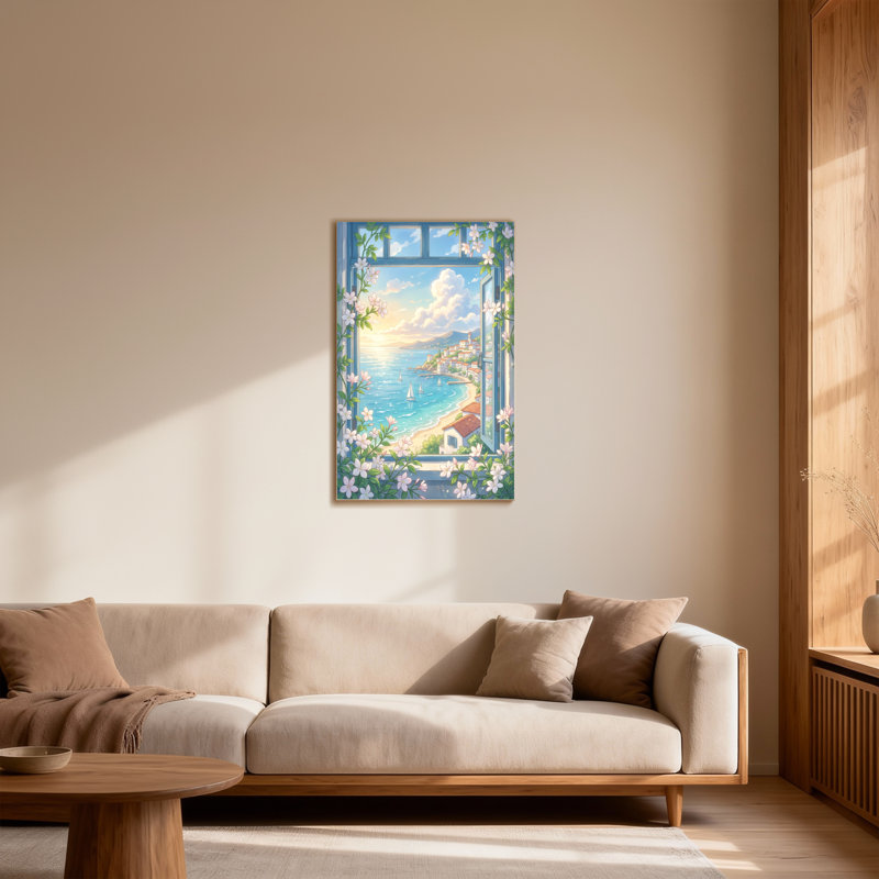 Paysage et nature avec vue sur la fenêtre, H 36 po x l 24 po