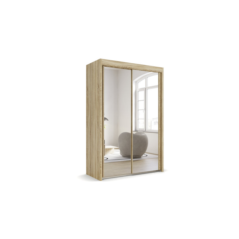 Imperial 2 Door Sliding Wardrobe, Sonoma oak, 223cm H x 151cm W x 65cm D