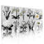 Toiles décoratives florales botaniques en noir et blanc (ensemble de 4)-1389207670