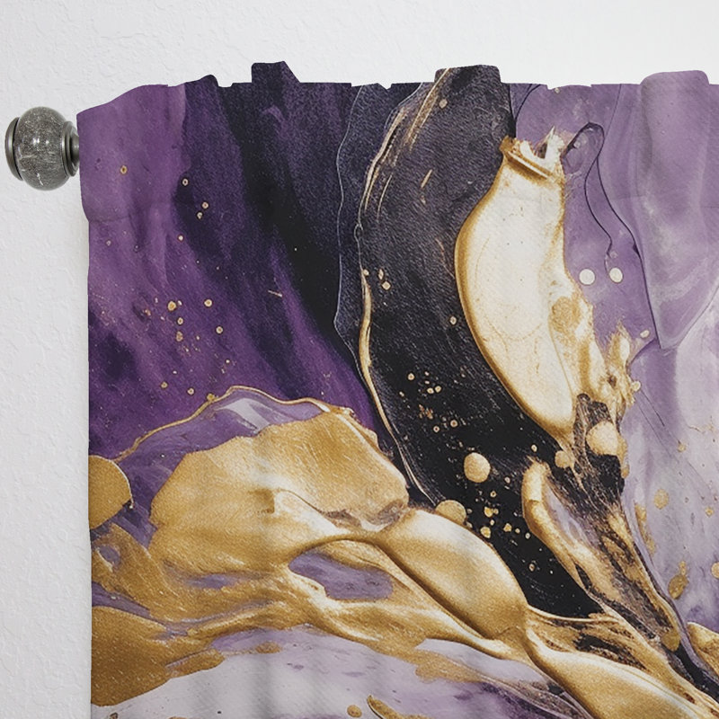 Mauve et or liquide Magic II - rideau moderne - velours obscurcissant - 1 panneau, L 52 po x L 84 po