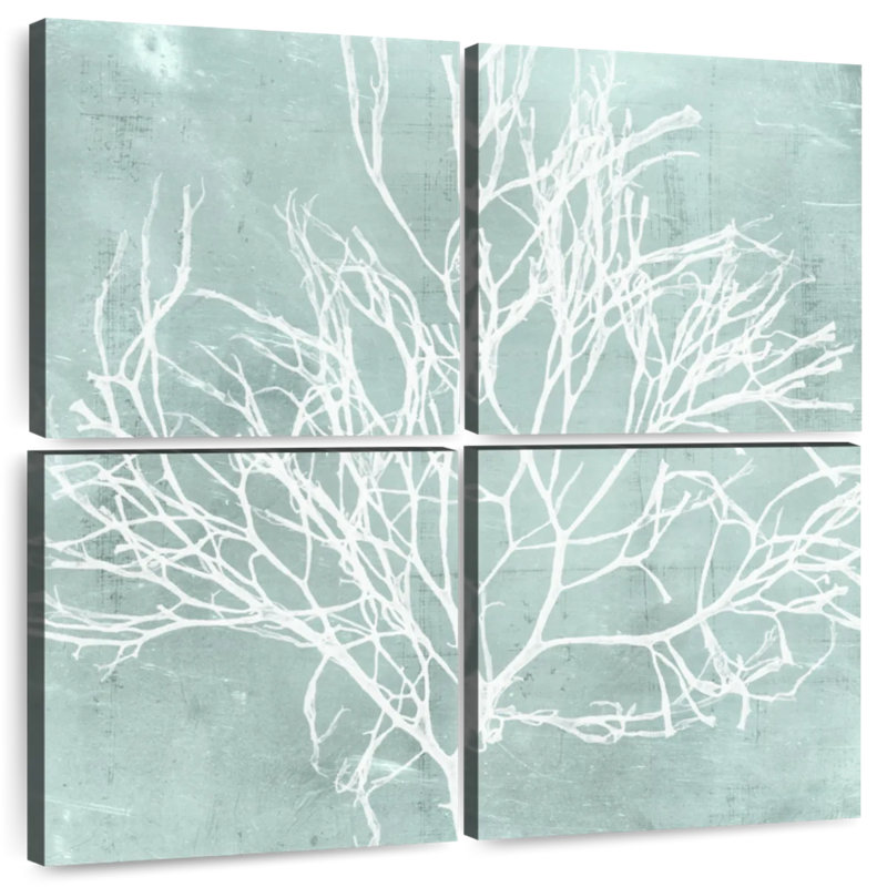 Algue Brampt sur turquoise II, H 26 po x l 26 po