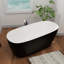 Baignoire de trempage autoportante en acrylique L 59 po x l 28 po, drain et trop-plein chromés, conception moderne pour salles de bain luxueuses-64490090