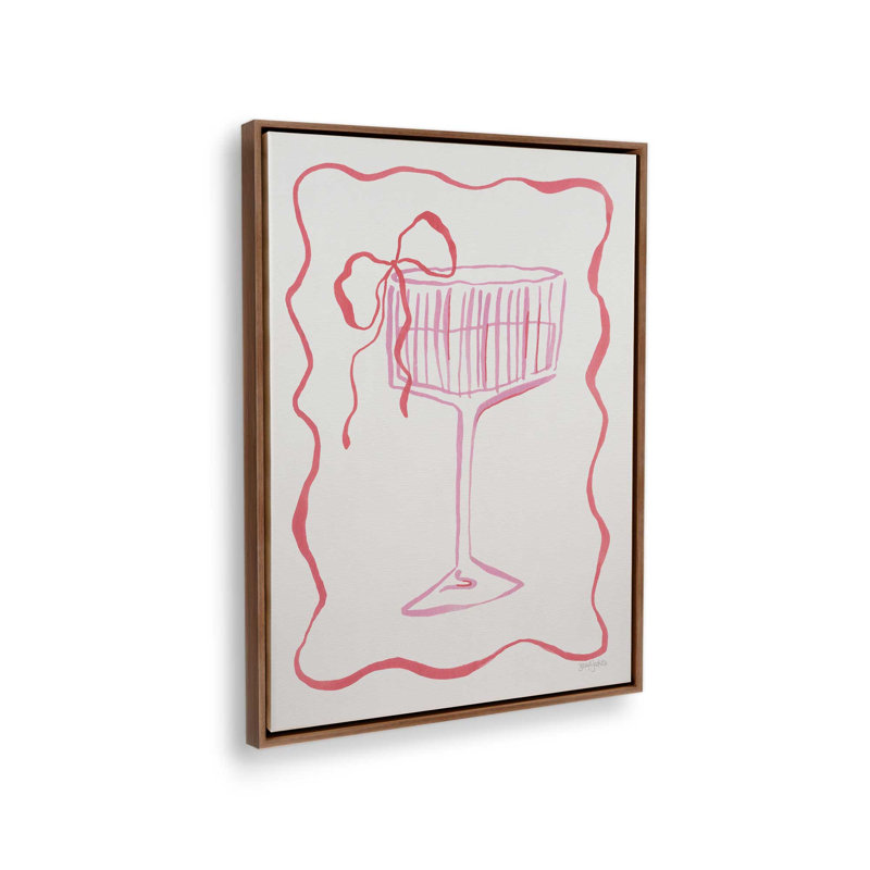 «Cocktail Party II» par Jenaya Jackson, reproduction d'art, L 30 x H 40, Brun, Toile avec cadre