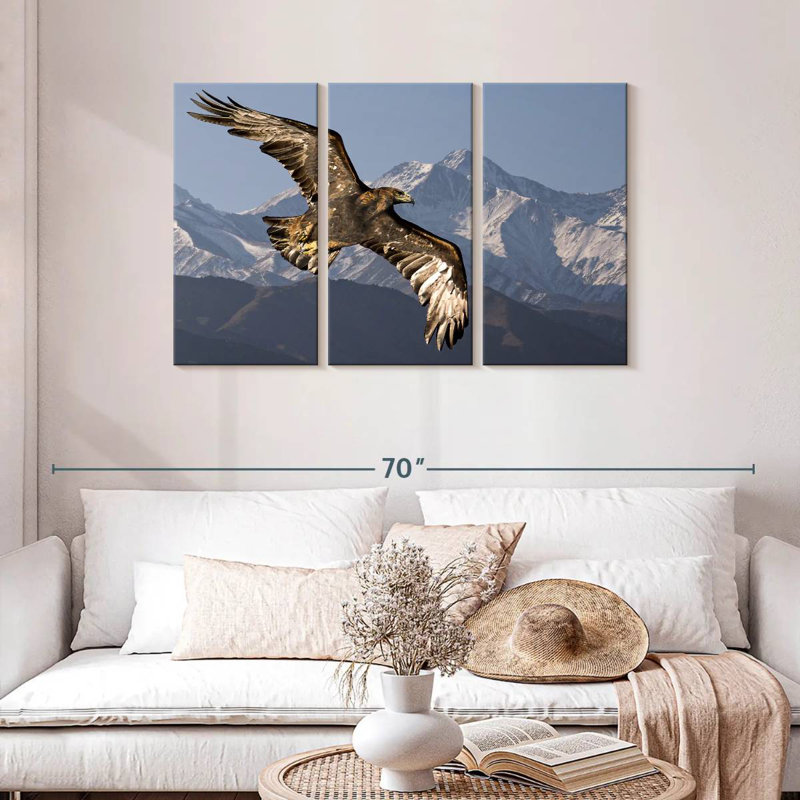 Eagle And Snowy Mountains, 28" H x 45" W