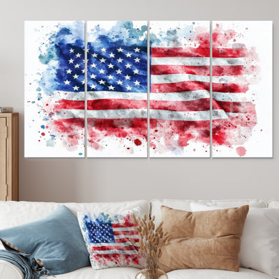 Elle - USA Wall Art - ensemble d'art mural traditionnel 4 pièces