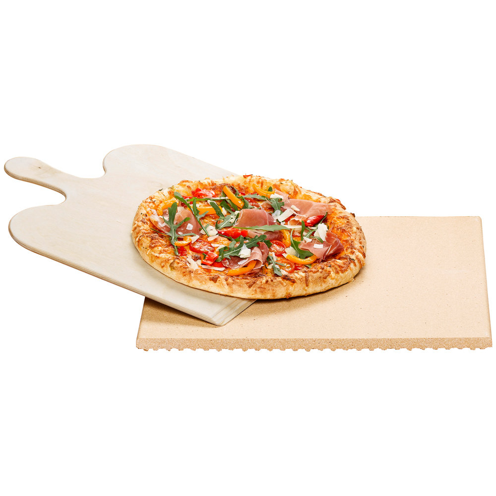 2-tlg. Pizza-/ Brotbackstein Set für Backofen