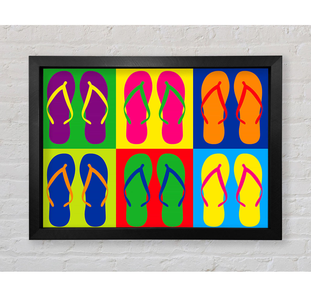 Pop Art Flip Flops - Einzelne Bilderrahmen Kunstdrucke