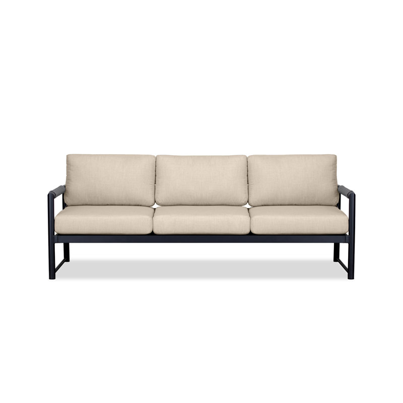 Alto Outdoor 3 - Seat Patio Sofa, Canvas Charcoal Sunbrella® Canvas, Black