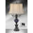 Fanale 31" Gunmetal with Blue Marble Table Lamp with USB Port-1735325930