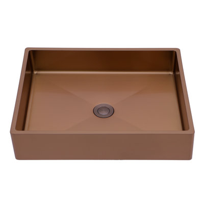 Rose Gold Bathroom Sink 19"X15" - Maintains A Fresh Look With Nano Surface Stainless Steel Smooth Water Flow X-Shaped Guide