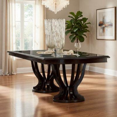 Vinci Dining Table, 84-107 Inch Extendable Top, Vintage Espresso Brown