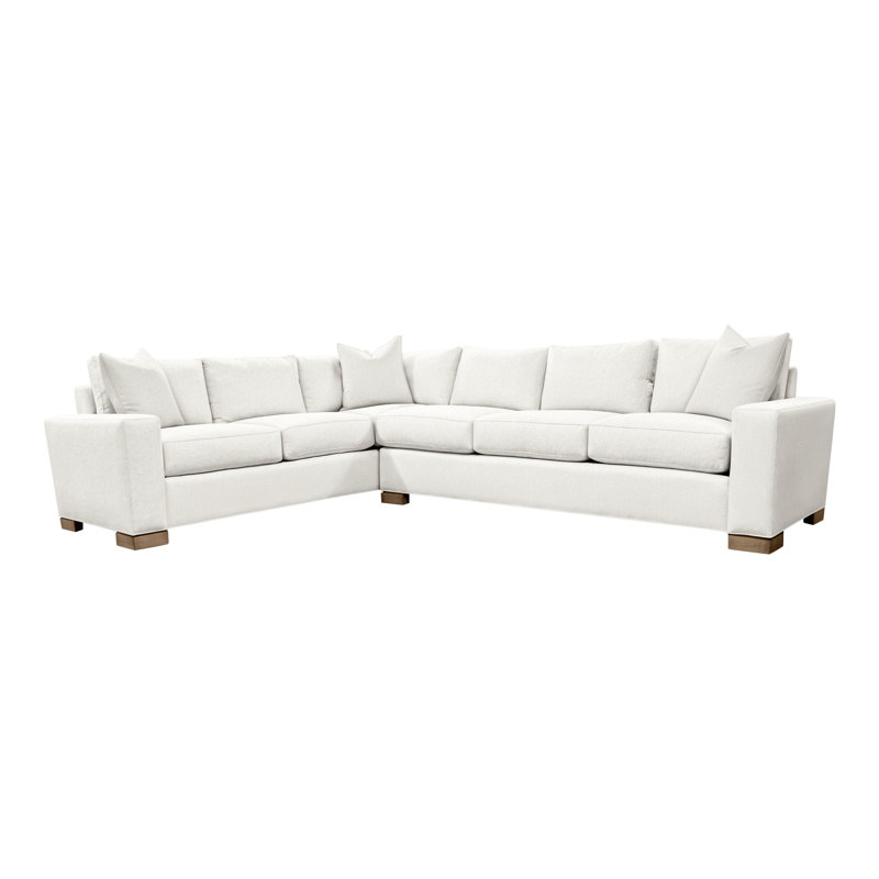 Canapé modulaire 2 pièces American Bungalow Claremont, Mélange de lin Kennelly Snow, Hampton