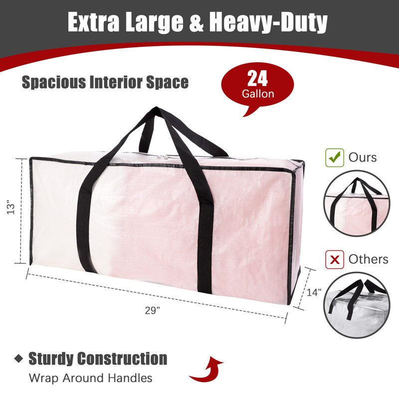 Extra Large Moving Bags With Zippers & Carrying Handles, Heavy-Duty Storage Tote For Space Saving Moving Storage, Fold Flat, Alternative To Box And Bin,(8 PCS)