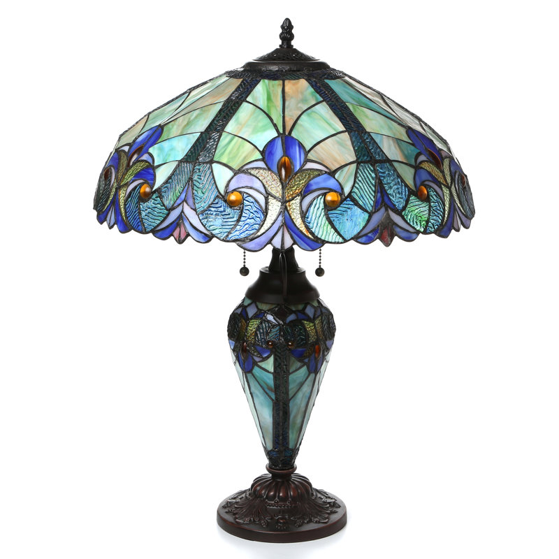 Lampe de table noir/bleu 26 po Beley